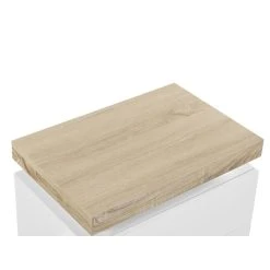 Vente-unique Chiffonnier 5 Tiroirs - Avec LEDs - MDF Laqué - Blanc Et Naturel - HA... -Magasin Dépôt Privé chiffonnier halo 13475824 36887746 1140x1140