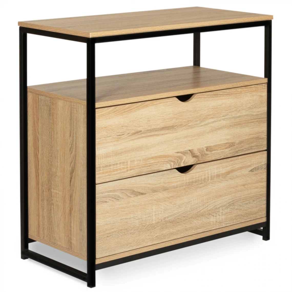 Idmarket Commode 2 Tiroirs DETROIT Design Industriel Avec étagère 2 Idmarket Commode 2 Tiroirs DETROIT Design Industriel Avec étagère – Image 2