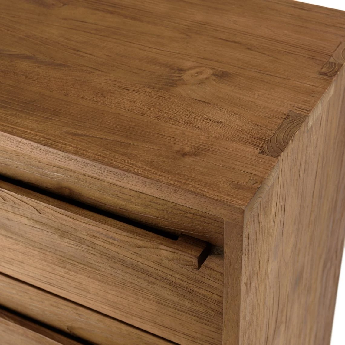 MACABANE Commode 3 Tiroirs En Bois De Teck Recyclé Pieds En Métal Noir 5 MACABANE Commode 3 Tiroirs En Bois De Teck Recyclé Pieds En Métal Noir – Image 5