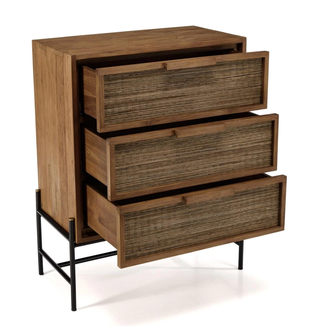 MACABANE Commode 3 Tiroirs En Bois De Teck Recyclé 8 MACABANE Commode 3 Tiroirs En Bois De Teck Recyclé – Image 8