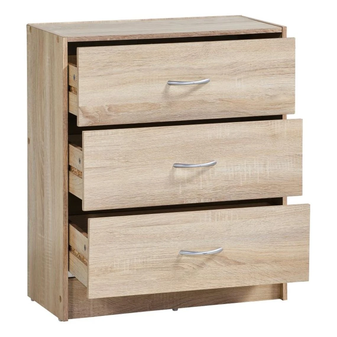 BUT Commode 3 Tiroirs L.60 Cm PRIMERO Imitation Chêne 5 BUT Commode 3 Tiroirs L.60 Cm PRIMERO Imitation Chêne – Image 5