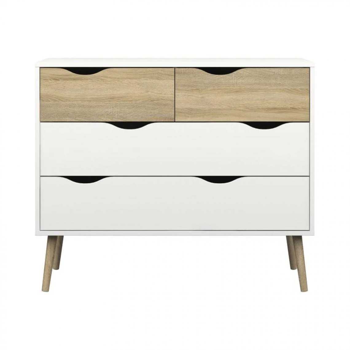 BUT Commode 4 Tiroirs OSLO Blanc/ Imitation Chêne 1 BUT Commode 4 Tiroirs OSLO Blanc/ Imitation Chêne