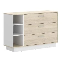 Vente-unique Commode 3 Tiroirs Et 3 Niches - Coloris : Naturel Et Blanc - LEANDRE 7 Vente-unique Commode 3 Tiroirs Et 3 Niches - Coloris : Naturel Et Blanc - LEANDRE -Magasin Dépôt Privé commode basse leandre 13117512 35647300 1140x1140