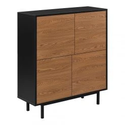 En.casa Commode Gnosjö à 4 Portes 93 X 80 X 30 Cm Noir Effet Bois Foncé [en...