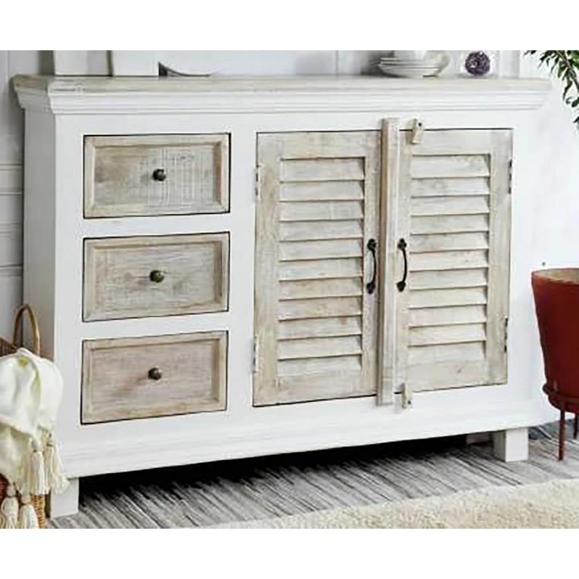 Pegane Commode Meuble De Rangement En Bois Coloris Naturel - Longueur 122 X H... 1 Pegane Commode Meuble De Rangement En Bois Coloris Naturel - Longueur 122 X H...