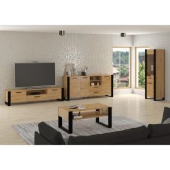 Bim Furniture Commode Nuka D 197 Cm Buffet Haut En Chêne Artisan Noir -Magasin Dépôt Privé commode nuka d 197 cm buffet haut en chene artisan noir 10891820 28442714 1140x1140