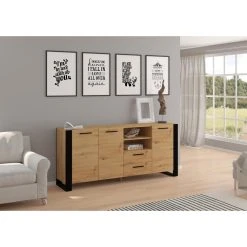 Bim Furniture Commode Nuka D 197 Cm Buffet Haut En Chêne Artisan Noir -Magasin Dépôt Privé commode nuka d 197 cm buffet haut en chene artisan noir 10891820 28442716 1140x1140