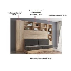 Inside 75 Composition Lit Escamotable VERTIGO SOFA Chêne Canapé Gris L : 311 C... 7 Inside 75 Composition Lit Escamotable VERTIGO SOFA Chêne Canapé Gris L : 311 C... -Magasin Dépôt Privé composition lit escamotable vertigo sofa chene canape gris l 311 cm couchage 140200 cm 9117245 23783941 1140x1140