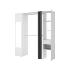 Vente-unique Dressing Avec Rideau Et 1 Porte - Avec Miroir - L177 Cm - Blanc Et Gr... 8 Vente-unique Dressing Avec Rideau Et 1 Porte - Avec Miroir - L177 Cm - Blanc Et Gr... -Magasin Dépôt Privé dressing avec rideau et 1 porte avec miroir l177 cm blanc et gris bertrand 13814994 38259288 1140x1140