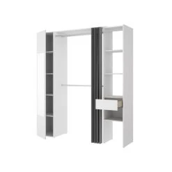 Vente-unique Dressing Avec Rideau Et 1 Porte - Avec Miroir - L177 Cm - Blanc Et Gr... 9 Vente-unique Dressing Avec Rideau Et 1 Porte - Avec Miroir - L177 Cm - Blanc Et Gr... -Magasin Dépôt Privé dressing avec rideau et 1 porte avec miroir l177 cm blanc et gris bertrand 13814994 38259290 1140x1140