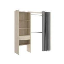 Vente-unique Dressing Extensible LAURENT - L.110/160 Cm - Coloris : Chêne Et Gris -Magasin Dépôt Privé dressing extensible laurent l110160 cm coloris chene et anthracite 8233889 20977369 1140x1140