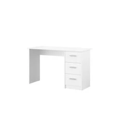 Parisot ESSENTIELLE Bureau 3 Tiroirs - Décor Blanc - L 121,2 X P 74,3 X H 55 ...