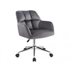 Vente-unique Chaise De Bureau - Velours - Gris - Hauteur Réglable - PEGA -Magasin Dépôt Privé fauteuil de bureau pega 10504350 27218482 1140x1140