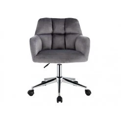 Vente-unique Chaise De Bureau - Velours - Gris - Hauteur Réglable - PEGA -Magasin Dépôt Privé fauteuil de bureau pega 10504350 27218484 1140x1140