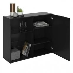 FMD Commode Avec 1 Porte Et étagère Ouverte Noir 7 FMD Commode Avec 1 Porte Et étagère Ouverte Noir -Magasin Dépôt Privé fmd commode avec 1 porte et etagere ouverte noir 10594684 27544832 1140x1140