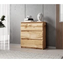 Furnix Commode / Meuble De Rangement ARENAL Avec 3 Tiroirs 70 X 37 X 7...