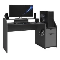 PARISOT - Bureau De Jeu - Décor Gris Et Noir - L 154xp 92xh 68 Cm - G... -Magasin Dépôt Privé gaming bureau de jeu decor gris et noir l 154 x p 92 x h 68 cm 5918412 23206835 1140x1140