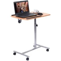 GIANTEX Table De Lit à Roulettes Table D’ordinateur Mobile 71-93 Cm...