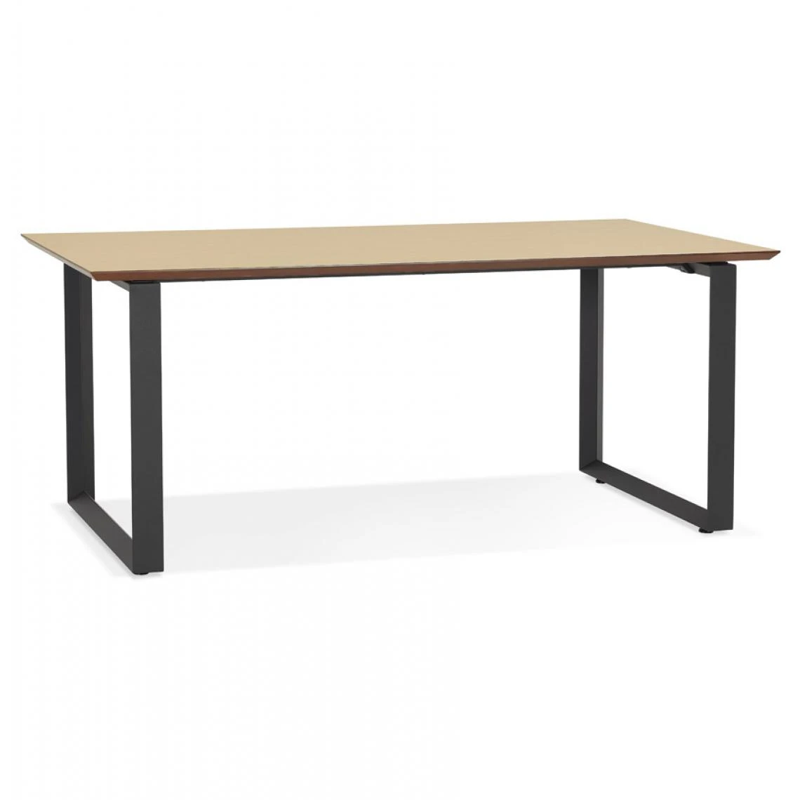 Alterego Grand Bureau Droit De Direction 'GIMINI' En Bois Finition Naturelle Et... 2 Alterego Grand Bureau Droit De Direction 'GIMINI' En Bois Finition Naturelle Et... – Image 2