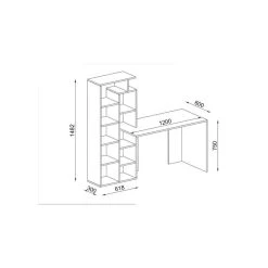 HOMEMANIA Bureau Poly Avec Bibliothèque Intégrée - Avec Étagères ... 5 HOMEMANIA Bureau Poly Avec Bibliothèque Intégrée - Avec Étagères ... -Magasin Dépôt Privé hio8681285903341 img02 1