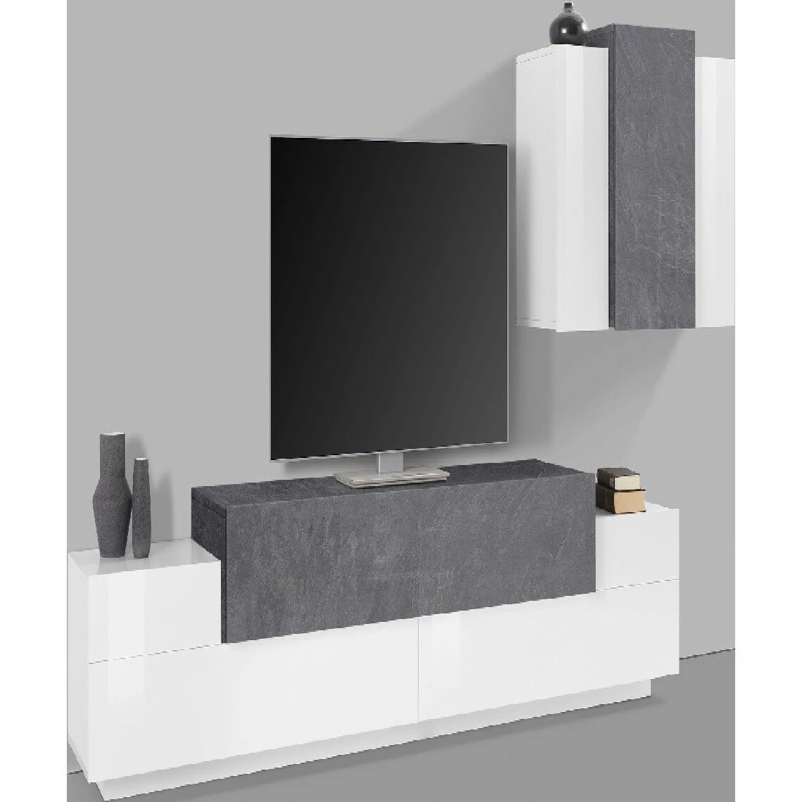 HOMEMANIA Mur Du Salon Du Module Coro - Avec Support TV, Bibliothèque... 2 HOMEMANIA Mur Du Salon Du Module Coro - Avec Support TV, Bibliothèque... – Image 2