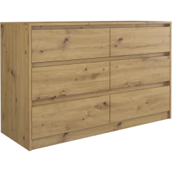 Hucoco IRIS 120 | Commode Moderne Salon Chambre Bureau | 120x75x40 Cm | 6 Tir...