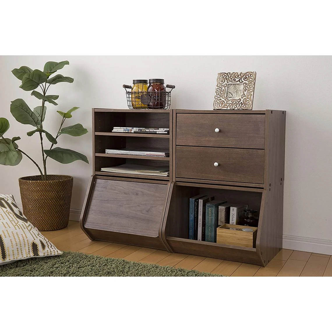 Iris Ohyama, Niche De Rangement Avec Porte Pliante En Bois - Boîte De... 3 Iris Ohyama, Niche De Rangement Avec Porte Pliante En Bois - Boîte De... – Image 3