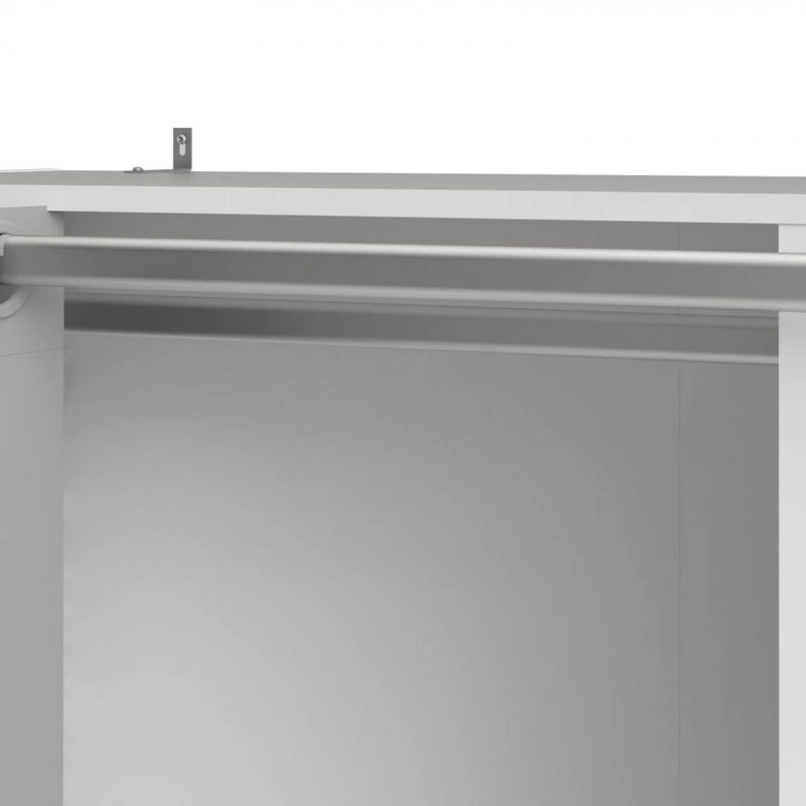 BUT Kit Dressing Avec Rideau Gris L.105 Cm OPTIMAL 2 Blanc 4 BUT Kit Dressing Avec Rideau Gris L.105 Cm OPTIMAL 2 Blanc – Image 4