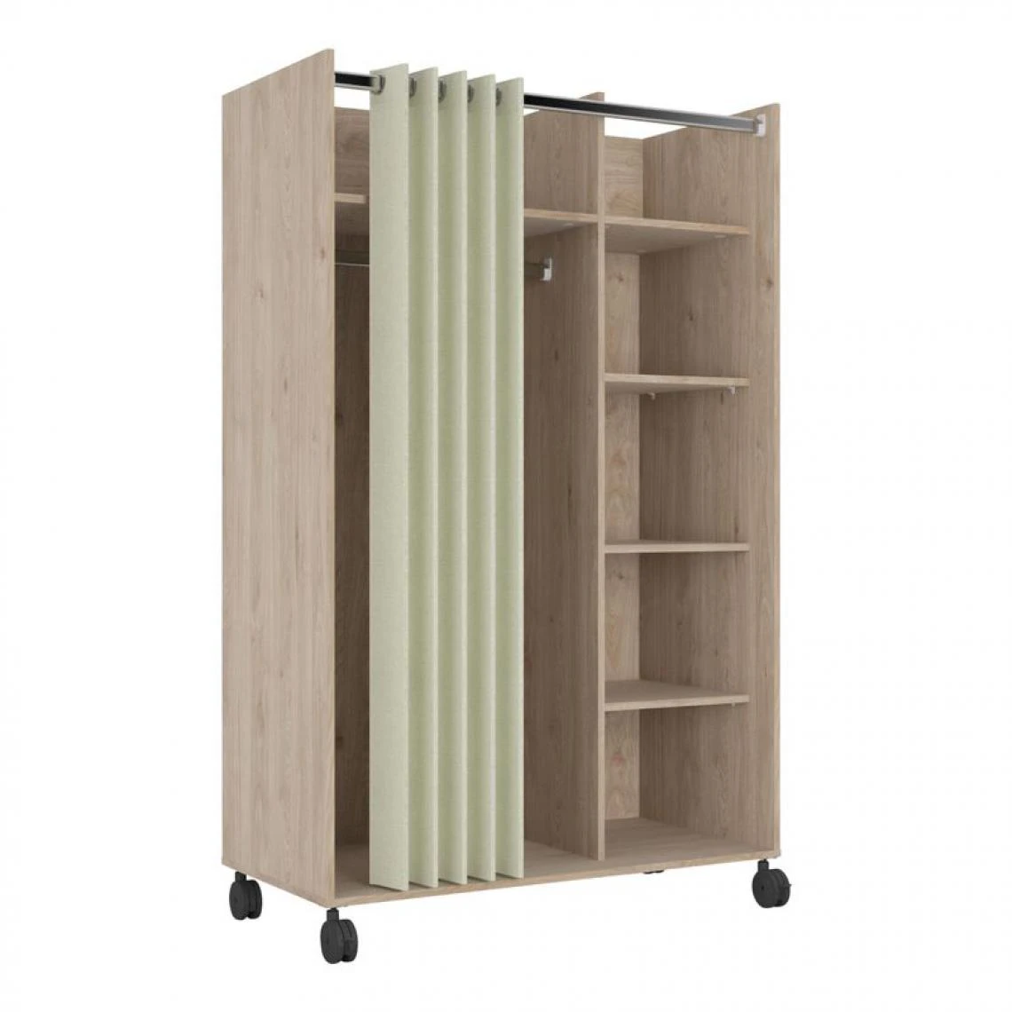 BUT Kit Dressing Avec Rideau L.100 Cm MOVE 2 Imitation Chêne 1 BUT Kit Dressing Avec Rideau L.100 Cm MOVE 2 Imitation Chêne