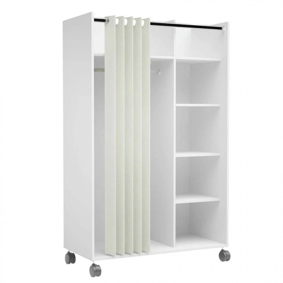 BUT Kit Dressing Avec Rideau L.100 Cm MOVE Blanc 1 BUT Kit Dressing Avec Rideau L.100 Cm MOVE Blanc