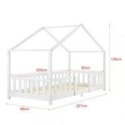 En.casa Lit D'enfant Treviolo Forme Maison Avec Matelas à Mousse à Froid 200... -Magasin Dépôt Privé lit denfant treviolo forme maison avec matelas a mousse a froid 200 x 90 cm blanc encasa 11394476 29770070 1140x1140