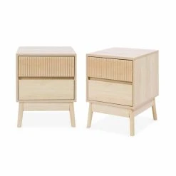 Lot De 2 Tables De Chevet 2 Tiroirs L Alice's Garden