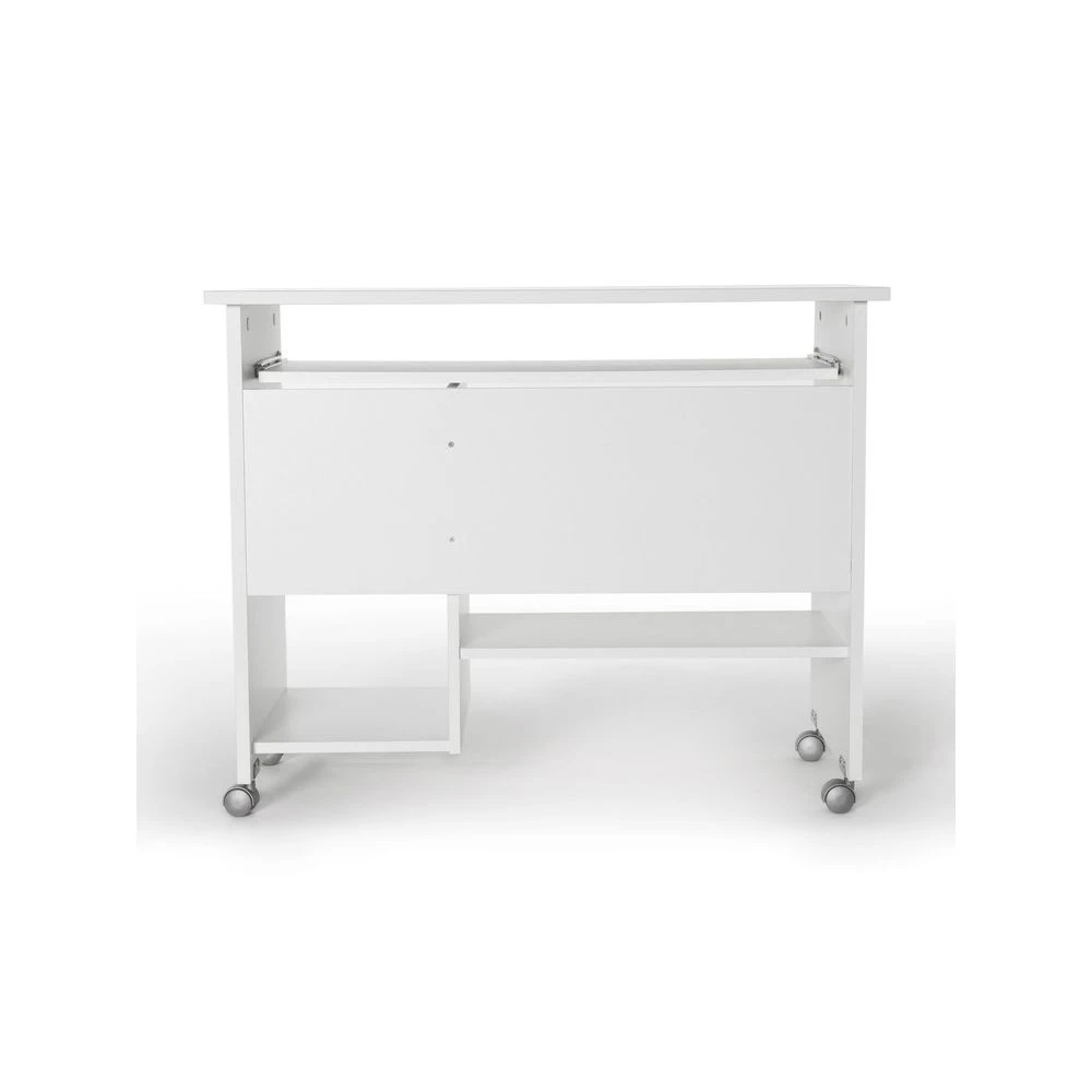 Germania Bureau Informatique En Bois Blanc à Roulettes WATCH 5 Germania Bureau Informatique En Bois Blanc à Roulettes WATCH – Image 5