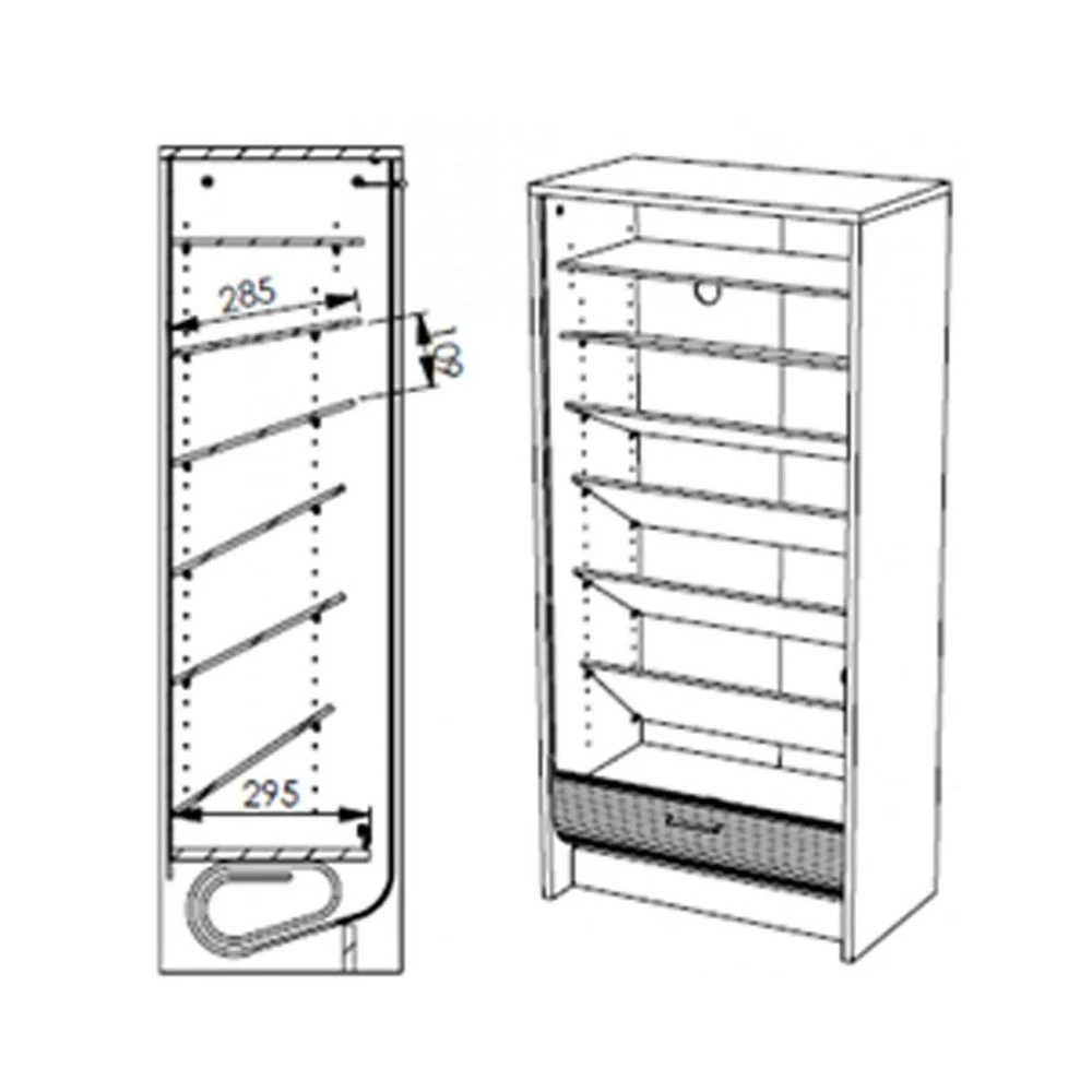 Simmob Meuble à Chaussures Chêne 7 Tablettes - Coloris: Scene New York 504 2 Simmob Meuble à Chaussures Chêne 7 Tablettes - Coloris: Scene New York 504 – Image 2