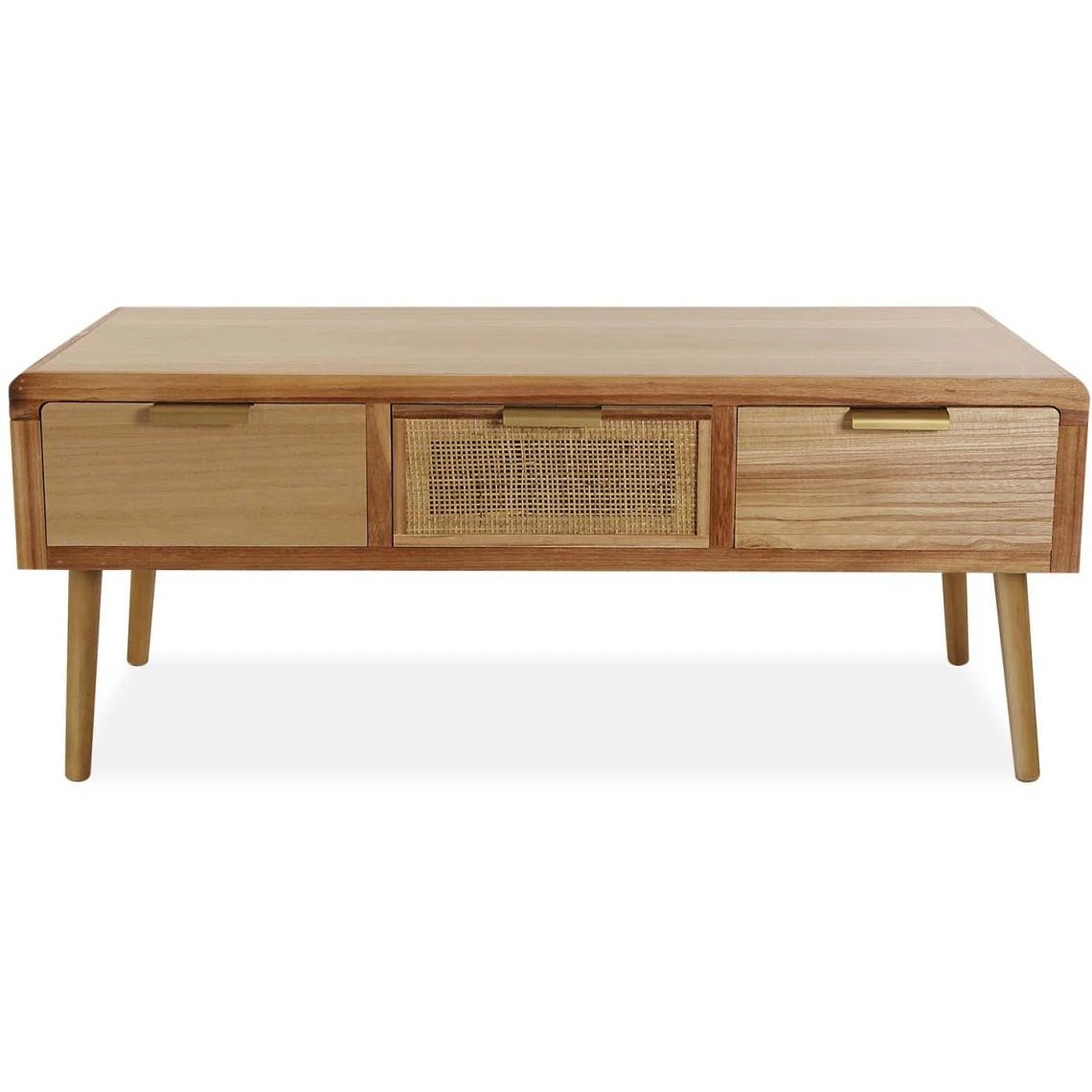 Versa Meuble Bas En Paulownia Et Rotin 3 Tiroirs 4 Versa Meuble Bas En Paulownia Et Rotin 3 Tiroirs – Image 4