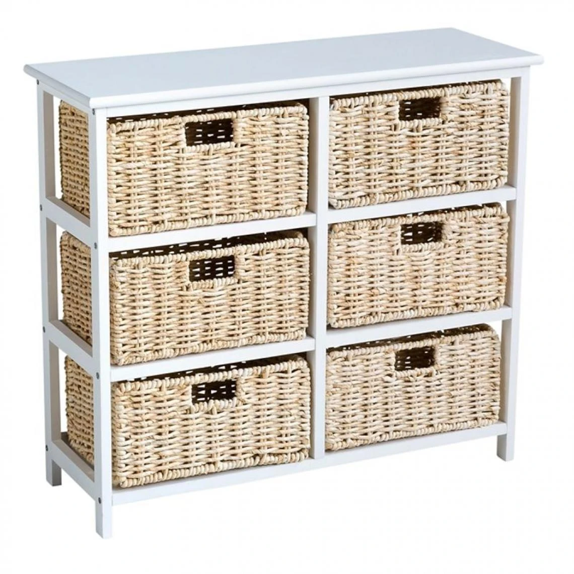 Zandiara Meuble D'appoint 6 Tiroirs NATURA KD 2 Blanc 1 Zandiara Meuble D'appoint 6 Tiroirs NATURA KD 2 Blanc