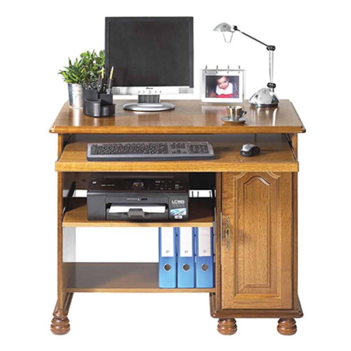 MES Meuble Informatique 1p Chene Rustique 1 MES Meuble Informatique 1p Chene Rustique