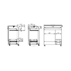 Simmob Bureau Informatique Blanc à Roulettes - Coloris: New York 500 -Magasin Dépôt Privé meuble informatique taupe