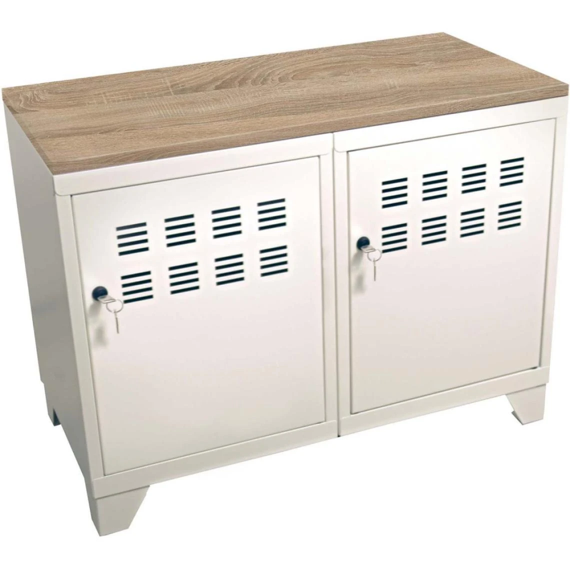 PIERRE HENRY Meuble Rangement Métallique 2 Portes Blanc Mat. 1 PIERRE HENRY Meuble Rangement Métallique 2 Portes Blanc Mat.