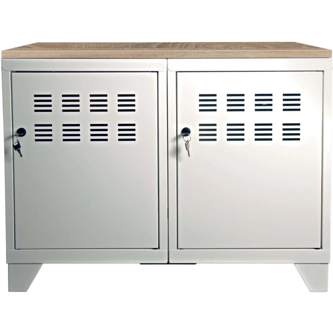 PIERRE HENRY Meuble Rangement Métallique 2 Portes Blanc Mat. 3 PIERRE HENRY Meuble Rangement Métallique 2 Portes Blanc Mat. – Image 3