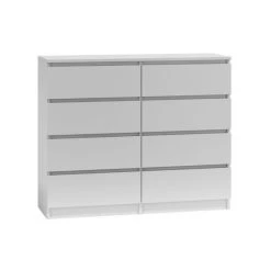 Hucoco MILAN | Commode Contemporaine Chambre Salon 120x97x40 | Buffet 8 Tiroi...