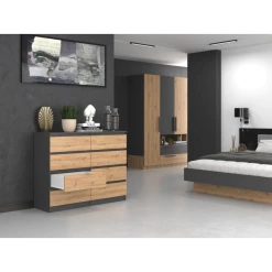 Hucoco MILAN - Commode De Chambre 8 Tiroirs - 40x120x97cm - Style Moderne - M... -Magasin Dépôt Privé milan commode de chambre 8 tiroirs 40x120x97cm style moderne meuble de rangement grisetchene 13628254 37488488 1140x1140