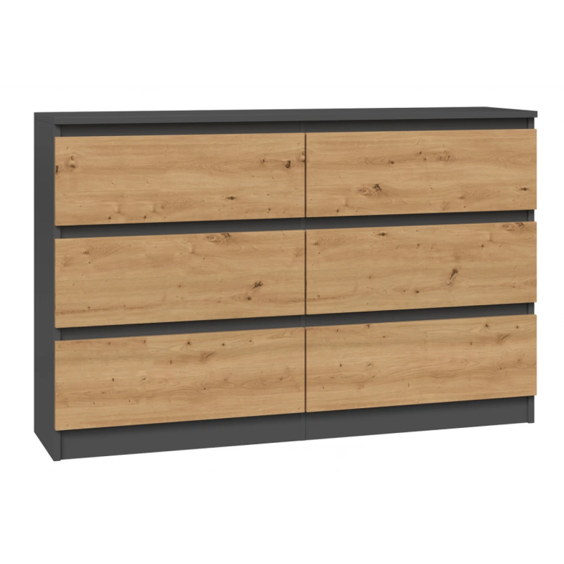 Hucoco MILAN - Commode De Chambre Large 6 Tiroirs - 30x120x77cm - Style Scand... 1 Hucoco MILAN - Commode De Chambre Large 6 Tiroirs - 30x120x77cm - Style Scand...