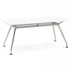 Alterego Bureau Droit Moderne 'STATION' Avec Plateau En Bois Blanc - 160x80 Cm