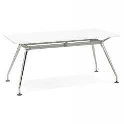 Alterego Bureau Droit Moderne 'STATION' Avec Plateau En Bois Blanc - 160x80 Cm