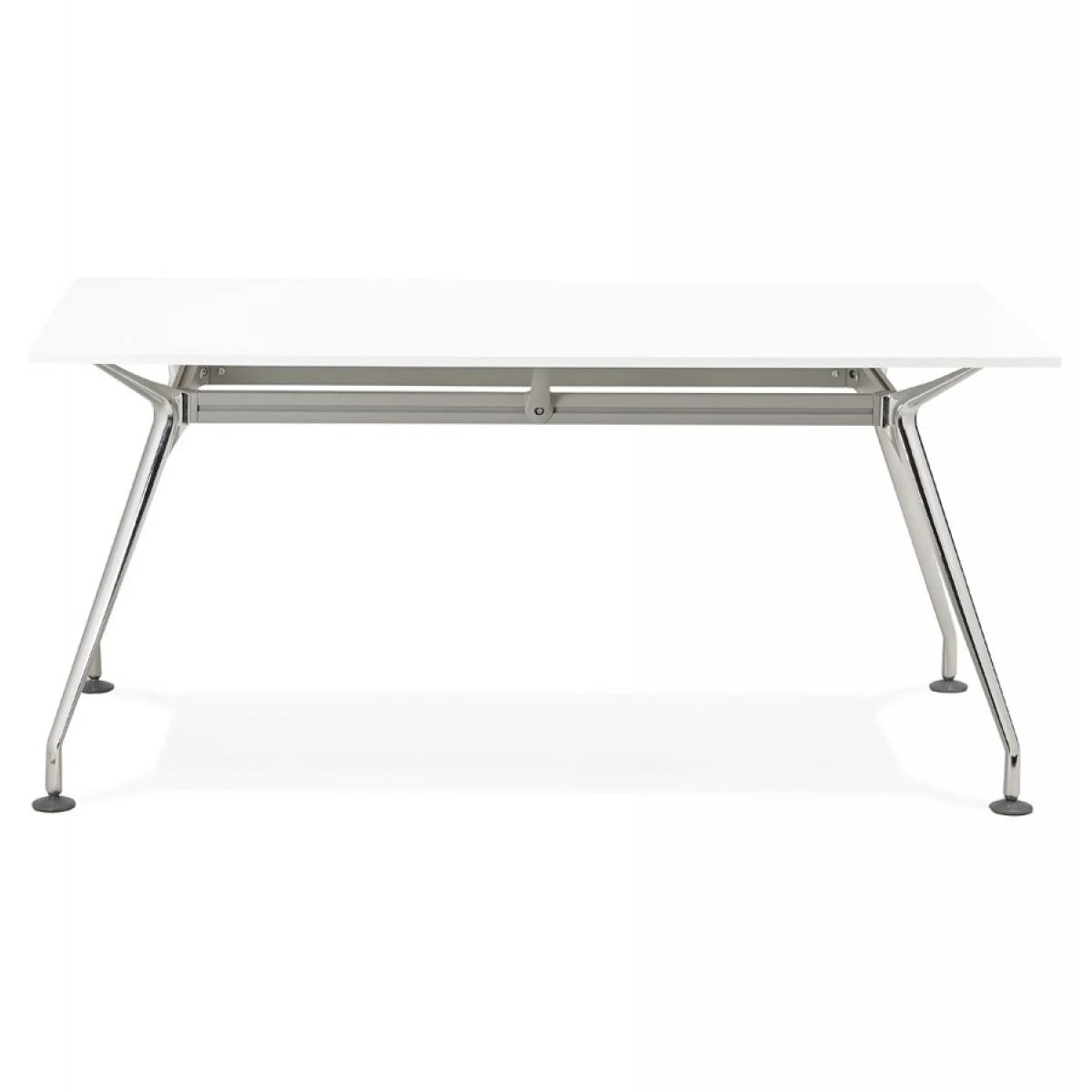 Alterego Bureau Droit Moderne 'STATION' Avec Plateau En Bois Blanc - 160x80 Cm 3 Alterego Bureau Droit Moderne 'STATION' Avec Plateau En Bois Blanc - 160x80 Cm – Image 3