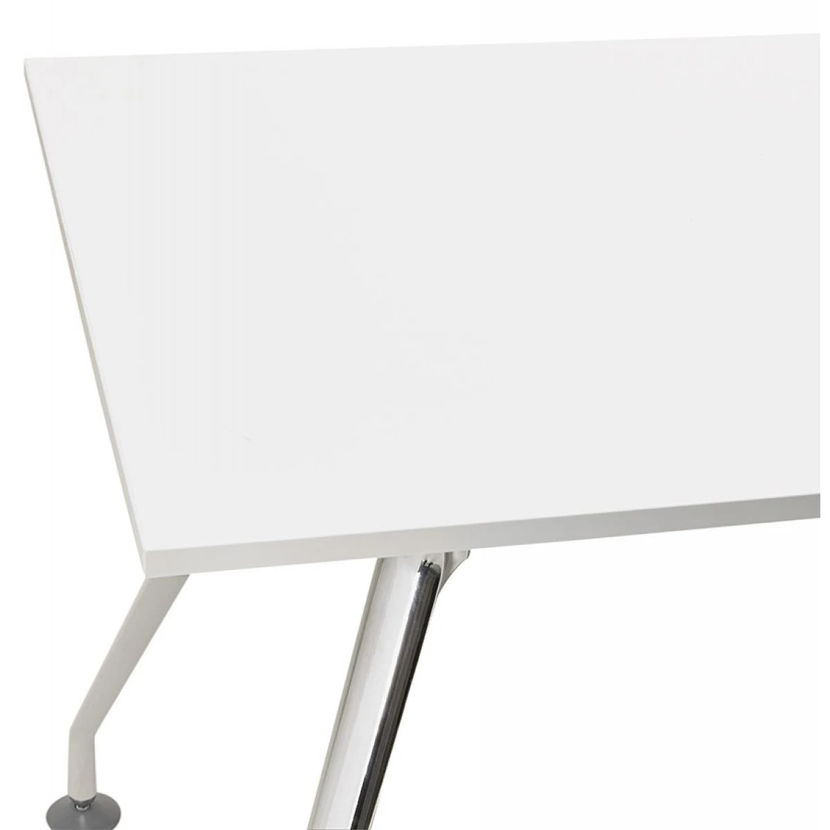 Alterego Bureau Droit Moderne 'STATION' Avec Plateau En Bois Blanc - 160x80 Cm 5 Alterego Bureau Droit Moderne 'STATION' Avec Plateau En Bois Blanc - 160x80 Cm – Image 5