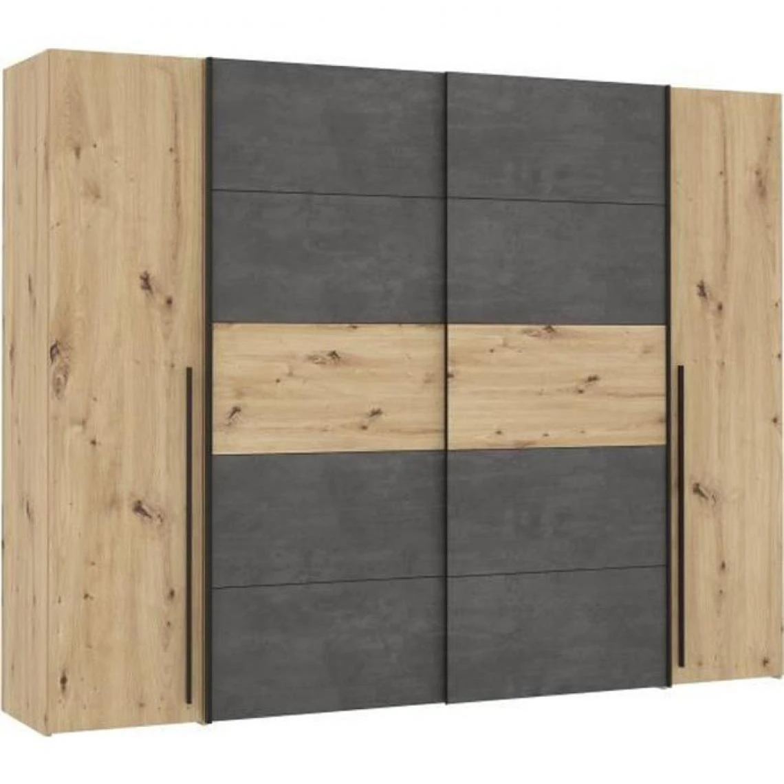 CSTORE NARAGO - Armoire Décor Chêne Artisan Et Béton Gris 2 Portes Batta... 1 CSTORE NARAGO - Armoire Décor Chêne Artisan Et Béton Gris 2 Portes Batta...