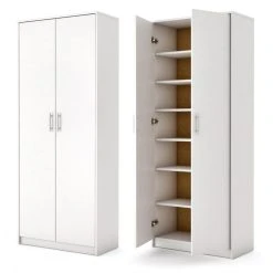Hucoco PARLA | Armoire Moderne Avec Tablettes Et Rangement Chaussures | 180x7...