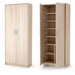 Hucoco PARLA | Armoire Moderne Avec Tablettes Et Rangement Chaussures | 180x7...